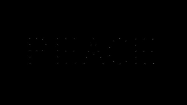 Peace lettering animation - 50 drones